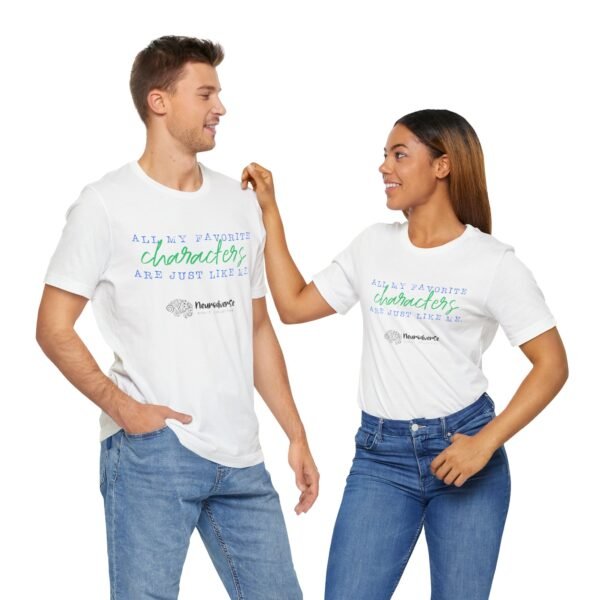 Unisex Jersey T-Shirt with Favorite Characters Text - Image 4