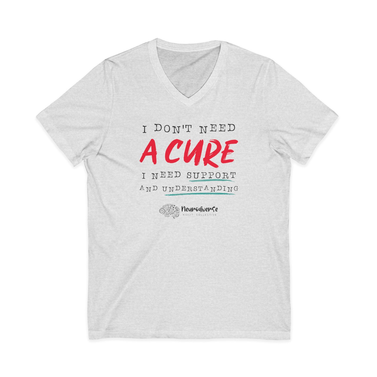 Unisex Jersey Short Sleeve V-Neck Tee with Cure - Image 5