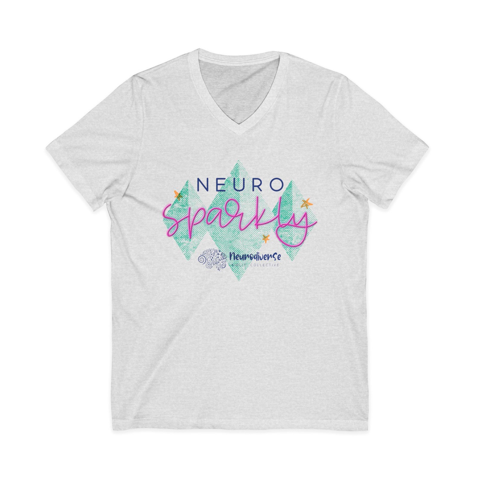 Unisex Jersey Short Sleeve V-Neck Tee with NeuroSparkly - Image 3
