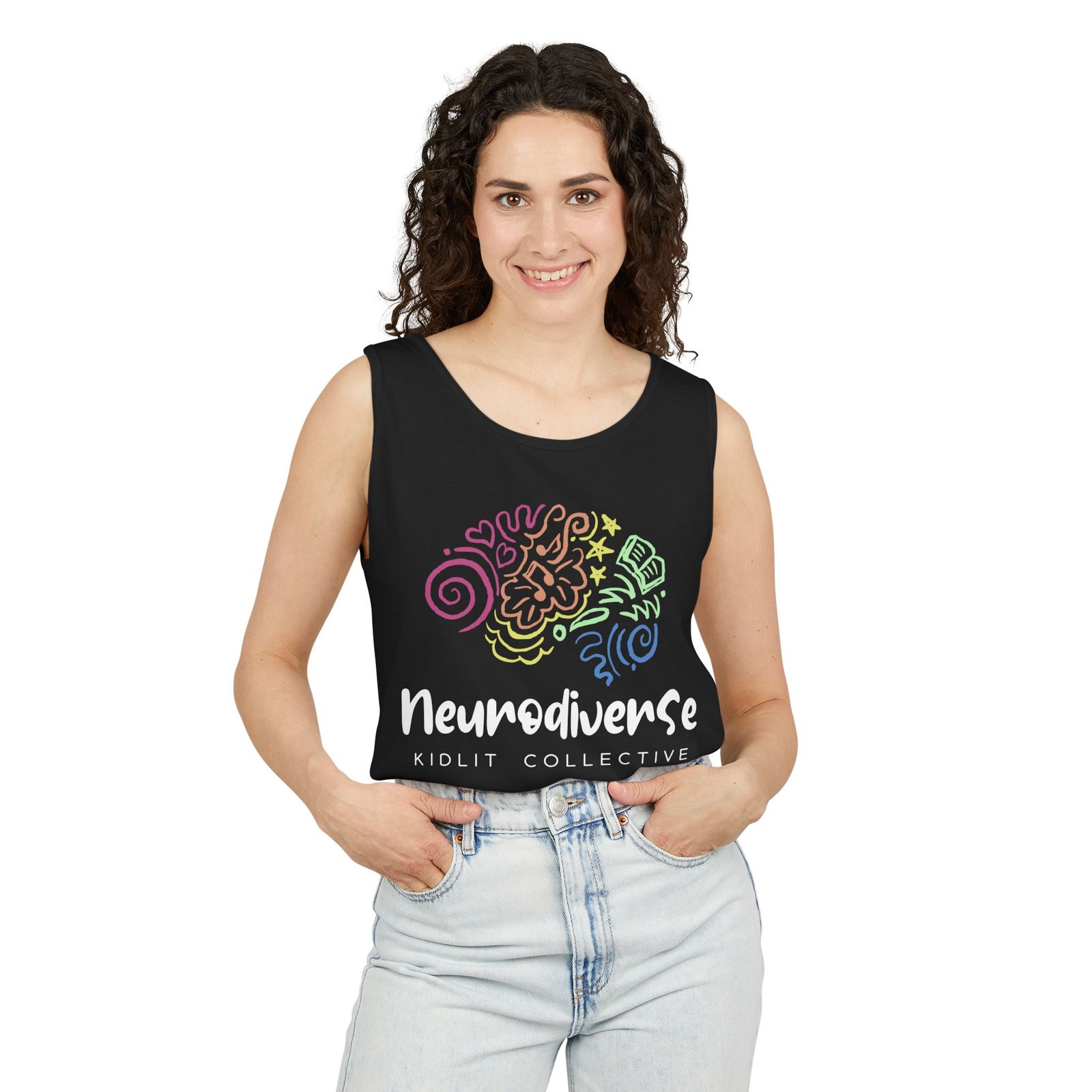 Unisex Garment-Dyed Tank Top with Logo - Image 12