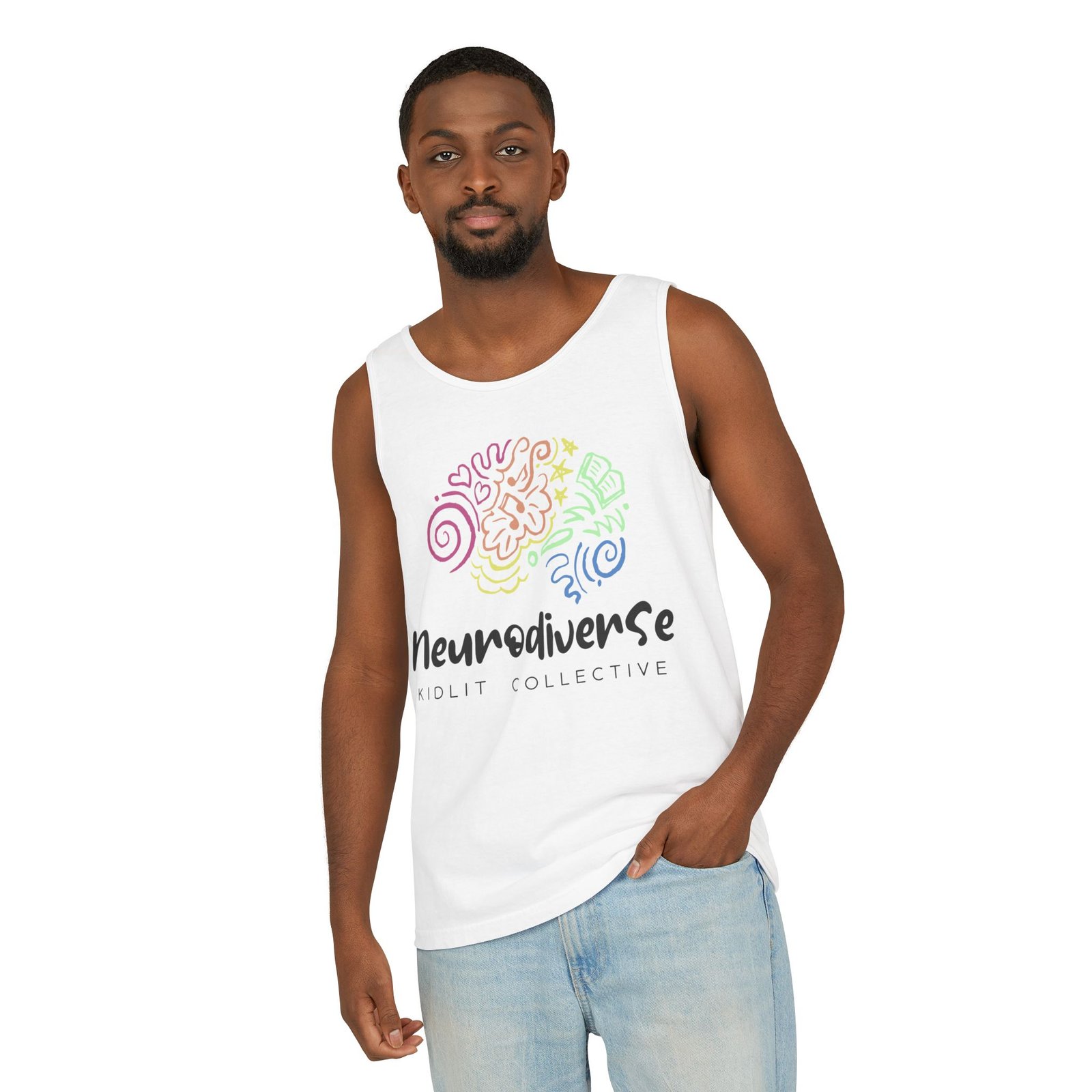 Unisex Garment-Dyed Tank Top with Logo - Image 2
