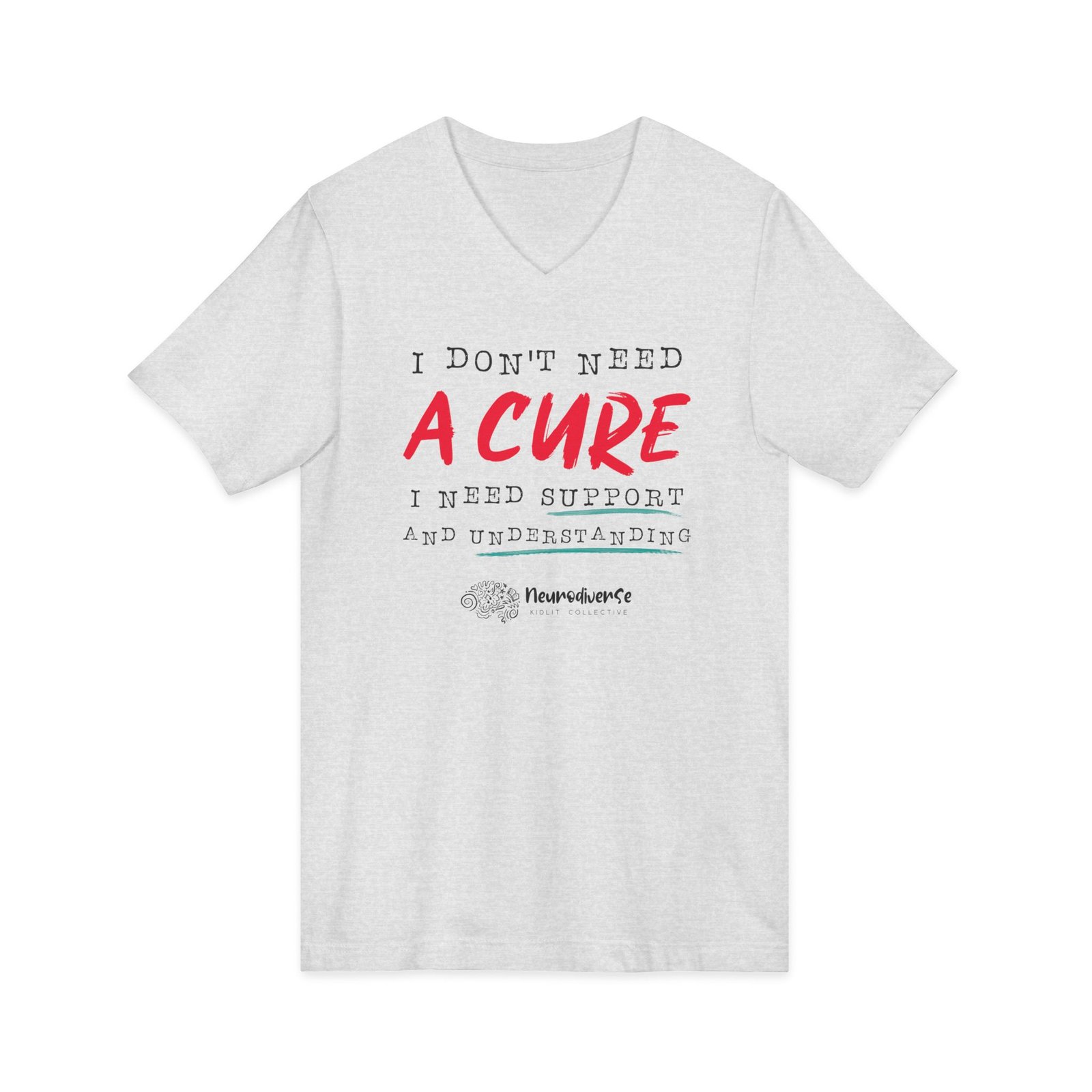 Unisex Jersey Short Sleeve V-Neck Tee with Cure - Image 7