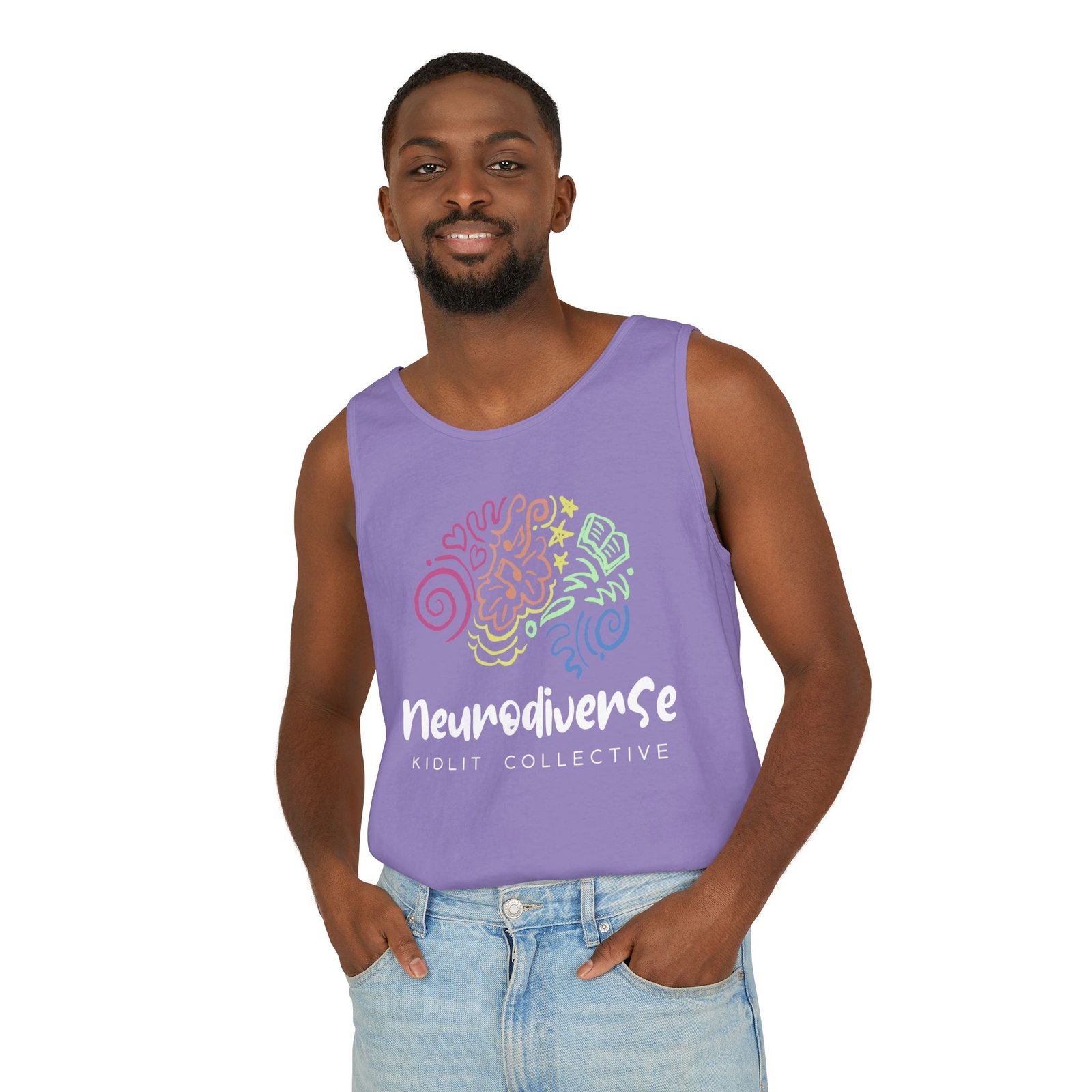 Unisex Garment-Dyed Tank Top with Logo - Image 14