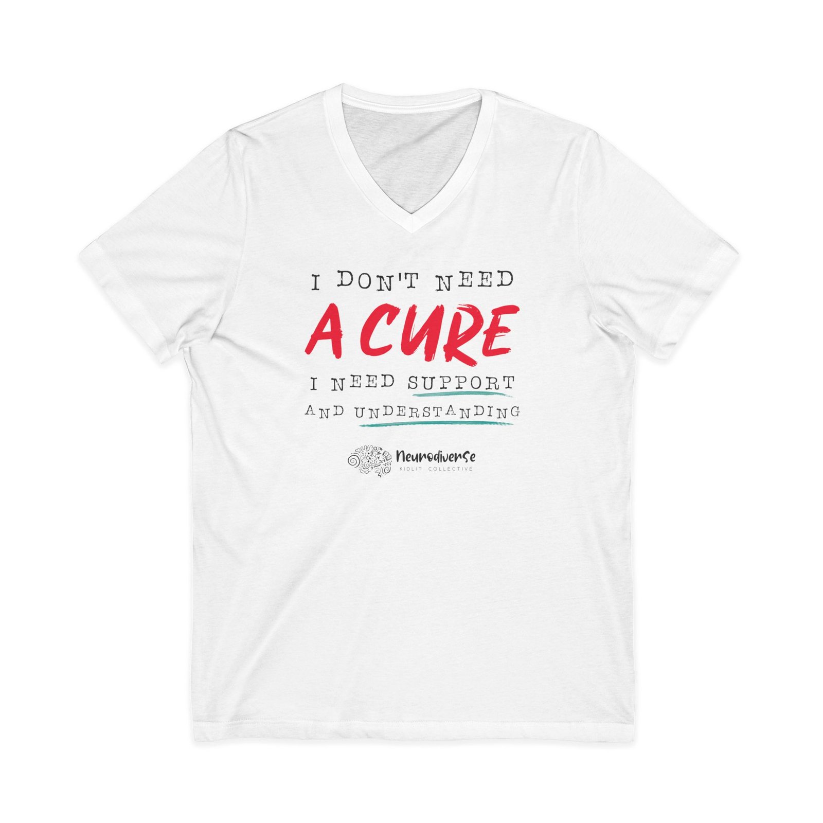 Unisex Jersey Short Sleeve V-Neck Tee with Cure